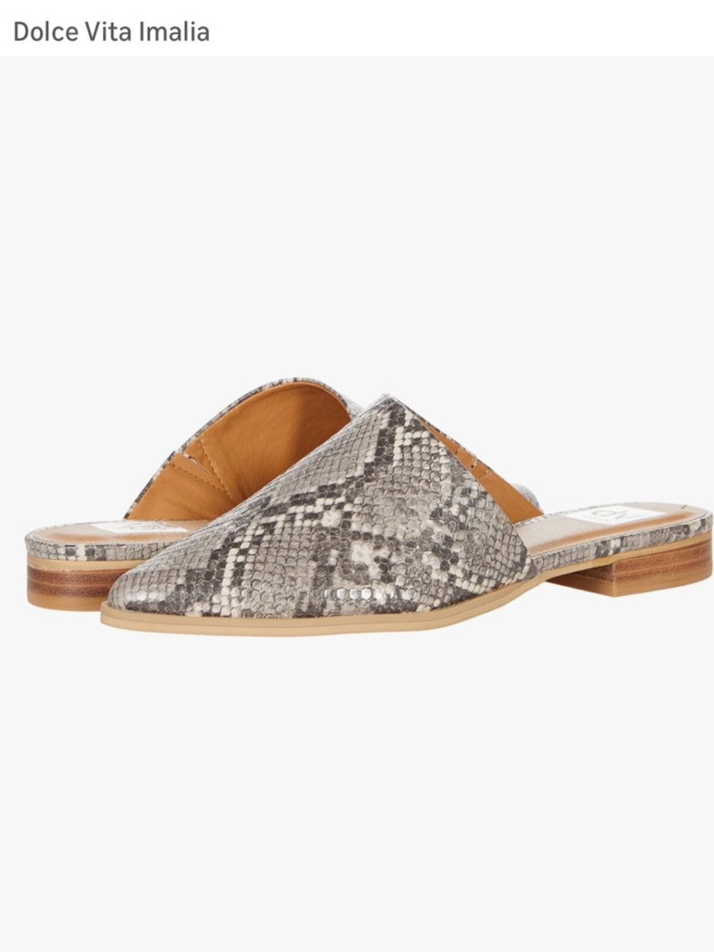 DV by Dolce Vita Snake-Print Pointed Toe Mules